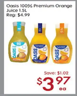 Sunny Food Mart Oasis 100% Premium Orange Juice offer
