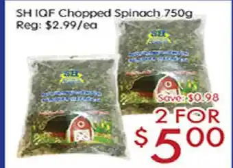 Sunny Food Mart SH IQF Chopped Spinach offer