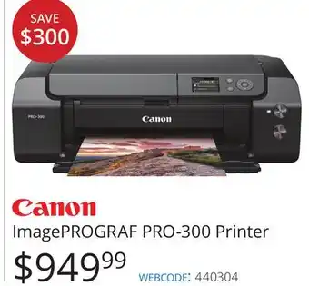 Vistek Canon ImagePROGRAF PRO-300 Printer offer