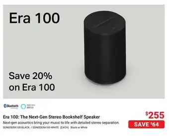 Visions Electronics Sonos Era 100: The Next-Gen Stereo Bookshelf Speaker offer