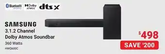 Visions Electronics Samsung 3.1.2 Channel Dolby Atmos Soundbar offer
