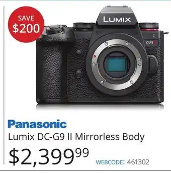 Vistek Panasonic Lumix DC-G9 II Mirrorless Body offer