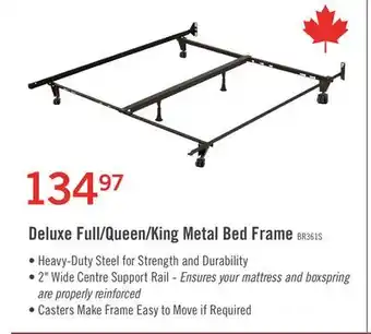 The Brick Deluxe Full/Queen/King Metal Bed Frame with Caster Wheels offer