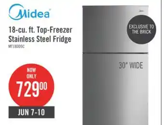 The Brick Midea 18 Cu. Ft. Top-Freezer Refrigerator - MT18DDSCR1RCM offer