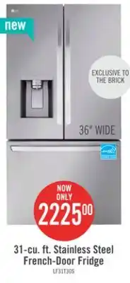 The Brick LG 31 Cu. Ft. Smart Standard-Depth MAX French-Door Refrigerator - LF31T6230S offer