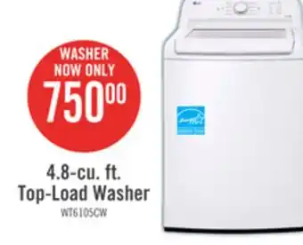 The Brick LG 4.8 Cu. Ft. Top-Load Washer with 4-Way Agitator - WT6105CW offer