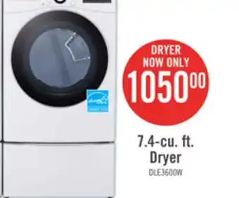 The Brick LG 7.4 Cu. Ft. Electric Dryer with AI Sensor Dry - DLE3600W offer