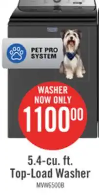 The Brick Maytag 5.4 Cu. Ft. Pet Pro Top-Load Washer - MVW6500MBK offer