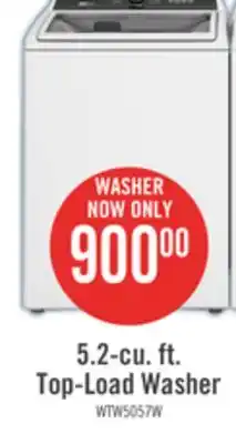 The Brick Whirlpool 5.4 / 5.5 Cu. Ft. Top-Load Washer with Removable Agitator - WTW5057LW offer