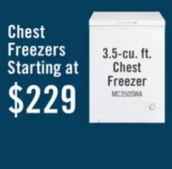 The Brick Midea 3.5 Cu. Ft. Chest Freezer MC350SWAR0RC1 offer