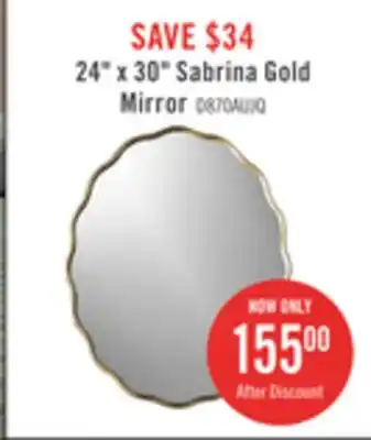 The Brick Sabrina Gold Mirror - 24 x 30 offer