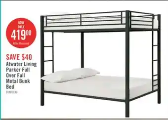 The Brick Atwater Living Parker Full Over Full Metal Bunk Bed - Black offer