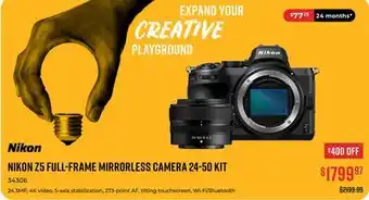 Canex NIKON Z5 FULL-FRAME MIRRORLESS CAMERA 24-50 KIT offer