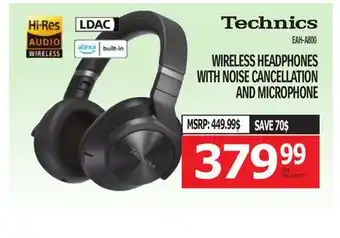 Centre Hi-Fi TECHNICS WIRELESS HEADPHONES WITH NOISE CANCELLATION AND MICROPHONE offer