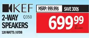 Centre Hi-Fi KEF 2-WAY SPEAKERS 120 WATTS / 87DB offer
