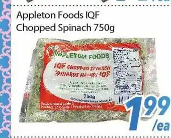 Bestco Food Mart Appleton Foods IQF Chopped Spinach offer