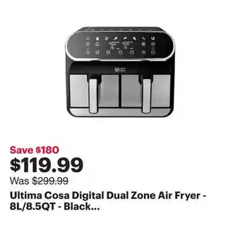 Best Buy Ultima Cosa Digital Dual Zone Air Fryer - 8L/8.5QT - Black Stainless Steell - Only at Best Buy offer