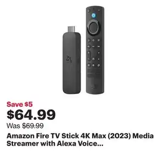 Best Buy Amazon Fire TV Stick 4K Max (2023) Media Streamer with Alexa Voice Remote offer