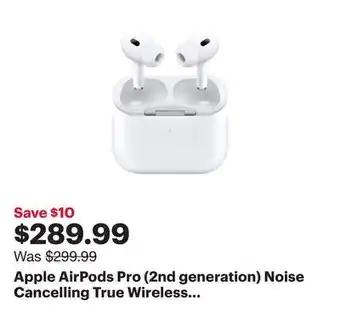 Best Buy Apple AirPods Pro (2nd generation) Noise Cancelling True Wireless Earbuds with USB-C MagSafe Charging Case offer