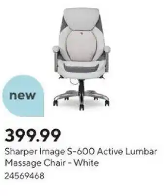 Staples Sharper Image S-600 Active Lumbar Massage Chair - White offer