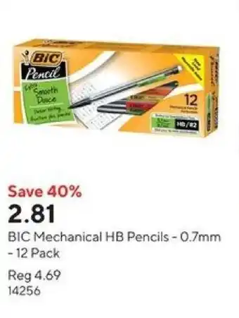 Staples BIC Mechanical HB Pencils - 0.7mm - 12 Pack offer