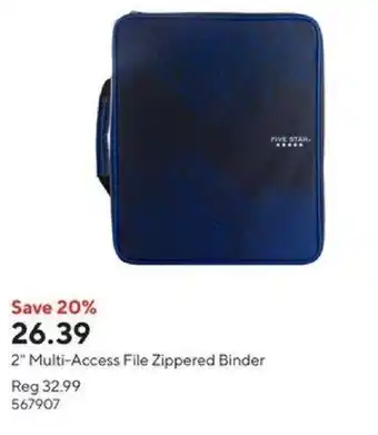 Staples 2" Multi-Access File Zippered Binder offer