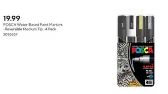 Staples POSCA Water-Based Paint Markers Reversible Medium Tip 4 Pack offer
