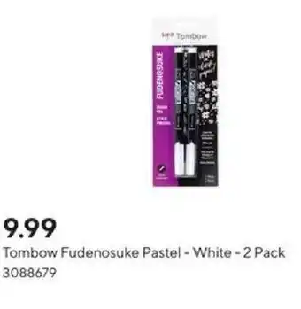 Staples Tombow Fudenosuke Pastel White 2 Pack offer