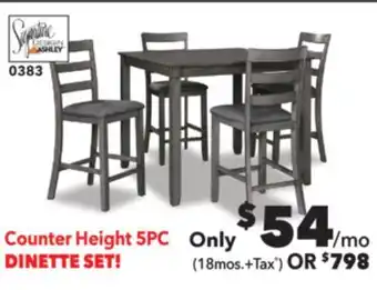 Surplus Furniture Bridson Gray Counter Height 5Pc Table Set (All-in-one Box) offer