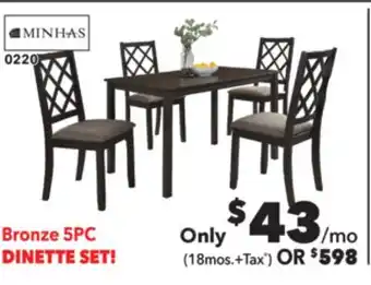 Surplus Furniture Carason Espresso 5Pc Dinette offer