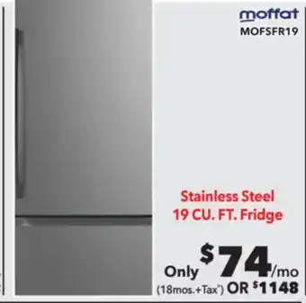 Surplus Furniture Moffat Stainless Steel 19 cu ft Refrigerator with Drawer offer