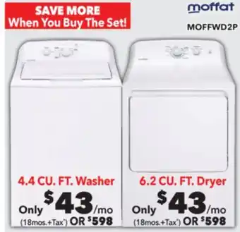 Surplus Furniture Moffat White 27 Washer & Dryer Set offer