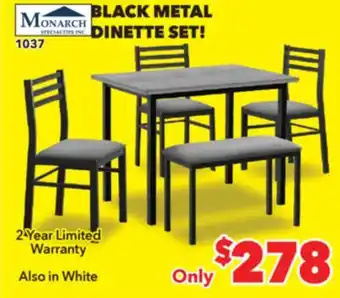 Surplus Furniture Grey & Black Dinette with Bench offer