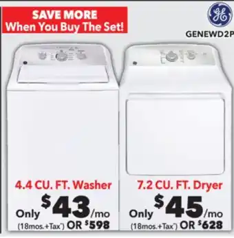 Surplus Furniture General Electric Washer Dryer Set offer