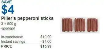 Costco Piller's pepperoni sticks offer