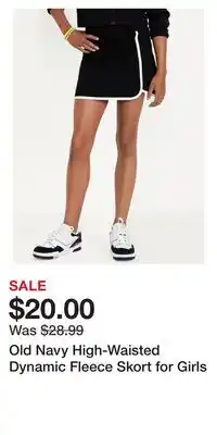 Old Navy Old Navy High-Waisted Dynamic Fleece Skort for Girls offer