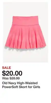 Old Navy Old Navy High-Waisted PowerSoft Skort for Girls offer