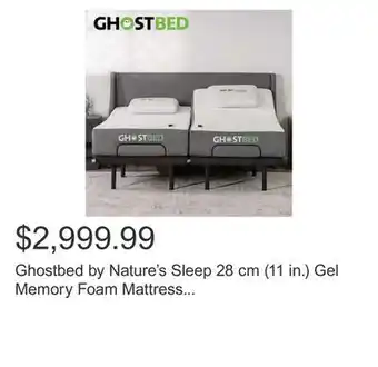 Costco Ghostbed by Nature's Sleep 28 cm (11 in.) Gel Memory Foam Mattress with Adjustable Base offer