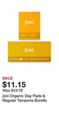 Well joni Organic Day Pads & Regular Tampons Bundle offer