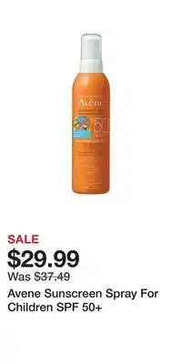 Well Avene Sunscreen Spray For Children SPF 50+ offer