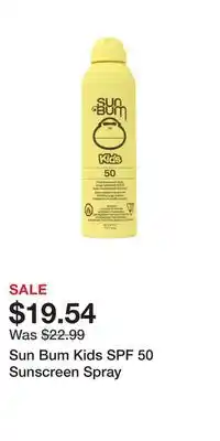 Well Sun Bum Kids SPF 50 Sunscreen Spray offer