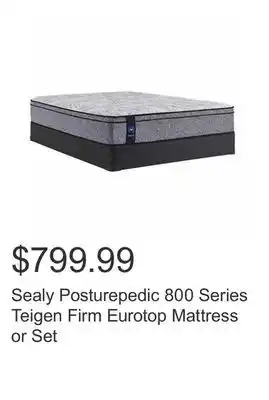 Costco Sealy Posturepedic 800 Series Teigen Firm Eurotop Mattress or Set offer