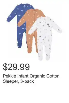 Costco Pekkle Infant Organic Cotton Sleeper, 3-pack offer