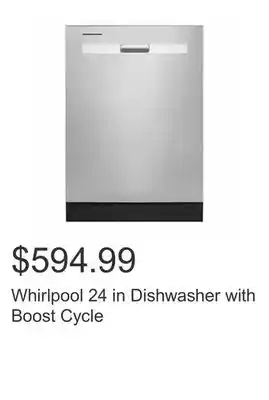 Costco Whirlpool 24 in Dishwasher with Boost Cycle offer