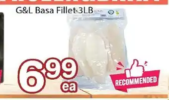 Nations Fresh Foods G&L Basa Fillet 3LB offer