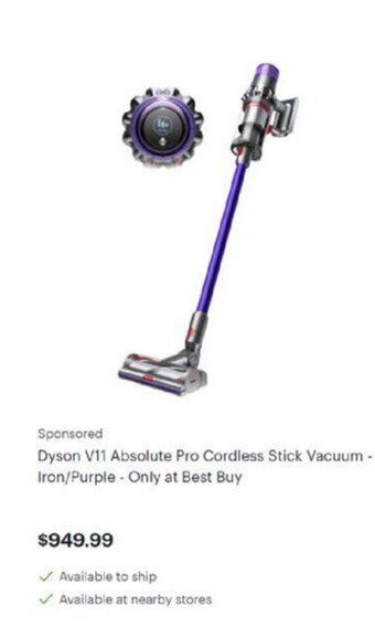 Best Buy Dyson V11 Absolute Pro Cordless Stick Vacuum - Iron/Purple - Only At Best Buy offer
