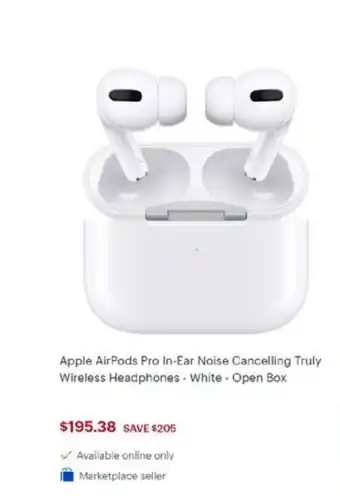 Best Buy Apple AirPods Pro In-Ear Noise Cancelling Truly Wireless Headphones offer