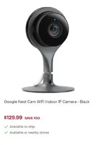 Best Buy Google Nest Cam Wifi Indoor IP Camera - Black offer