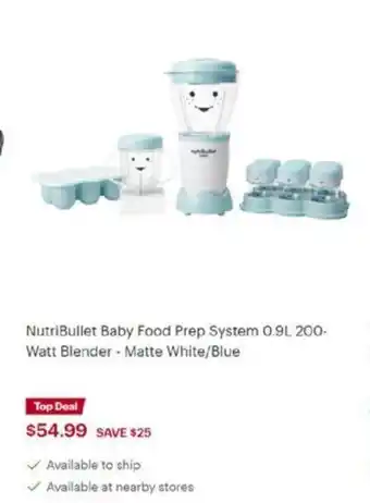 Best Buy Nutrilbullet Baby Food Prep System 0.9L 200 offer