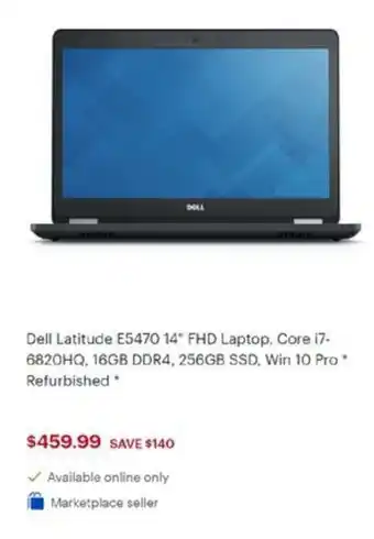 Best Buy Dell Latitude E5470 14" FHD Laptop, Core i7 offer